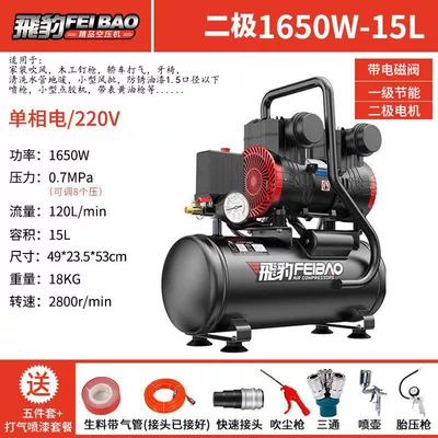 Silent Air Pump High Pressure | Hava kompressorları - double-tube-air-supply-1650w-15l-air-spray-paint