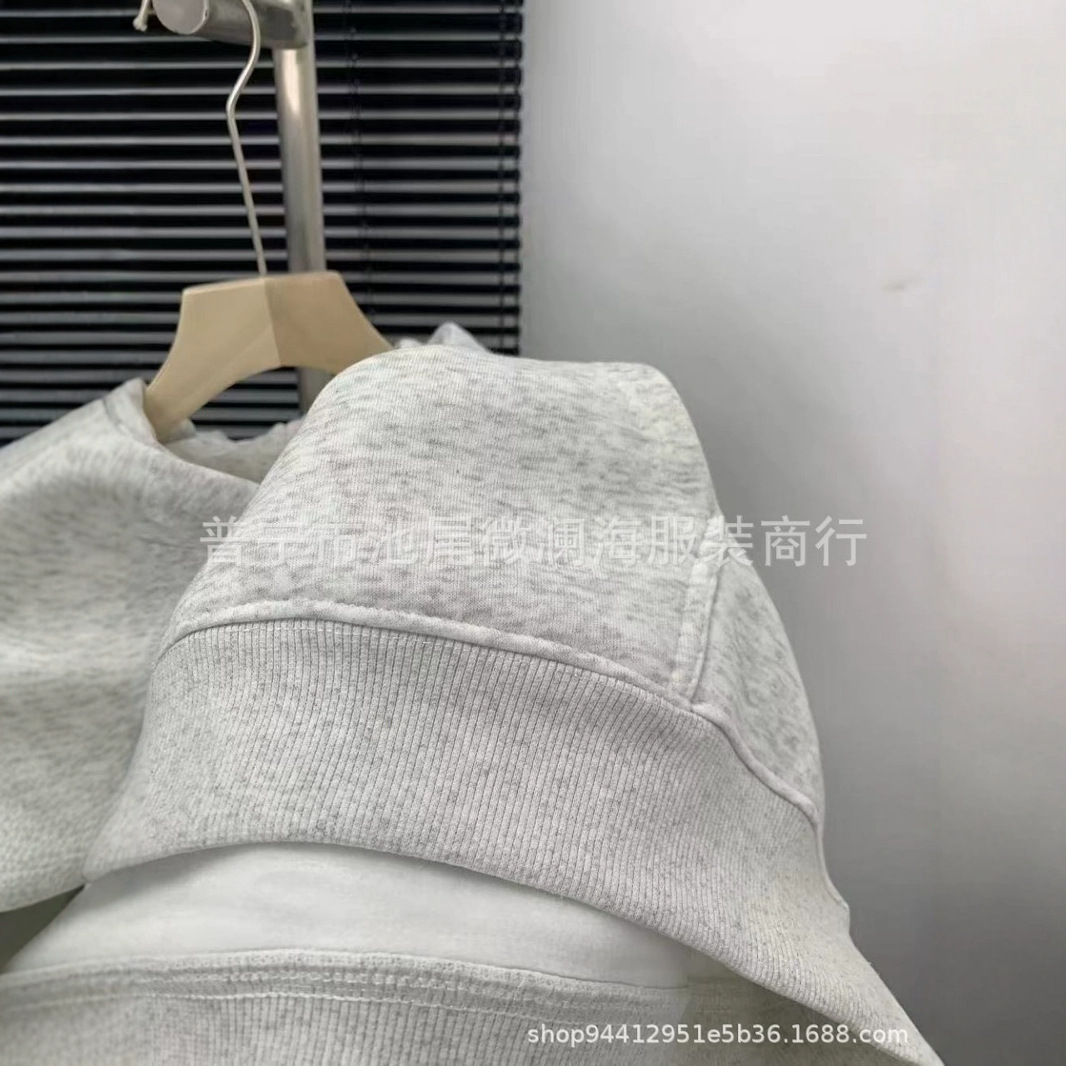 웨이란하이 미국 패션 브랜드 크로스보더 스투 후드티 남성 자수 모자 플러스 벨벳 스웨터 커플 셔츠