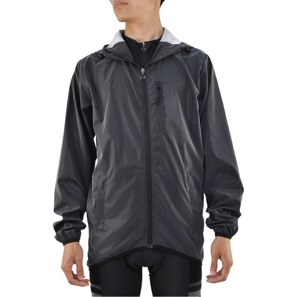 Wosawe deportes al aire libre bicicleta color reflectante con capucha noche corriendo a prueba de viento impermeable manga larga abrigo