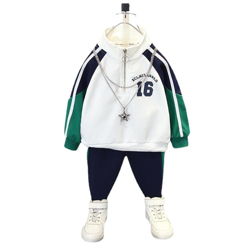 Hoodie set för pojkar vardagskläder för vår och höst_voghion.com