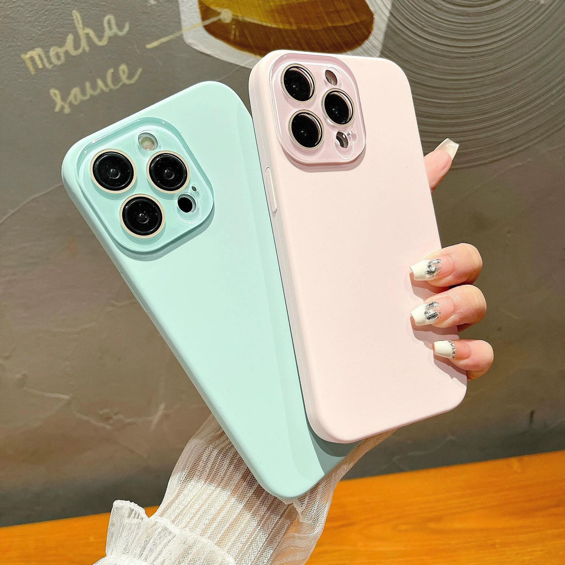 Apple совместимый чехол из силикона для iPhone 16, объектив, 16promax, iphone, защита от падения