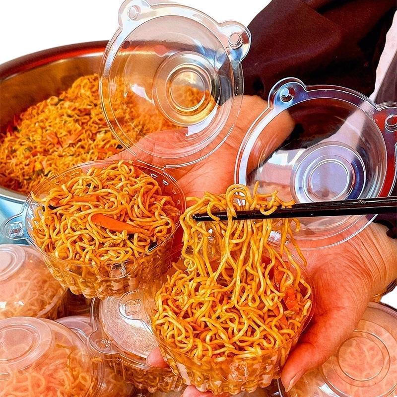 火鸡面打包盒商用摆摊一次性透明塑料拌凉面碗热干面包装盒子|undefined