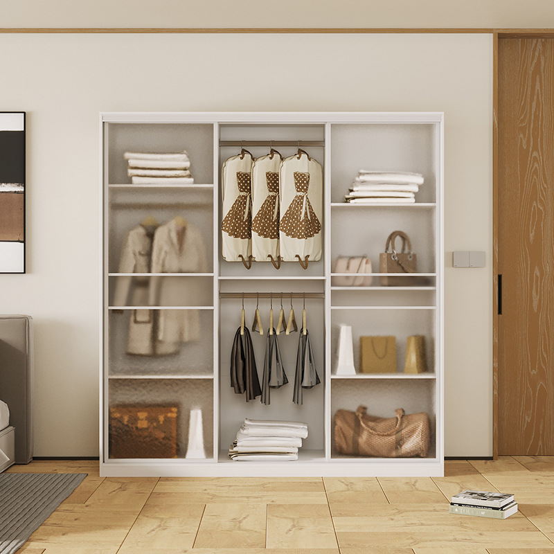 Pequeño apartamento de almacenamiento armario de montaje armario de almacenamiento ropa simple colgando armario de alquiler del hogar dormitorio económico