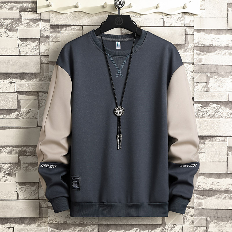 Stitching Sweater Men's Spring and Autumn Fashion Brand Loose Crewneck Pullover Long-sleeved T-shirt Base Shirt Winter fleece-lined Sweater Stitching Sweater Men's Spring and Autumn Fashion Brand Loose Crewneck Pullover Long-sleeved T-shirt Base Shirt Winter fleece-lined Sweater
