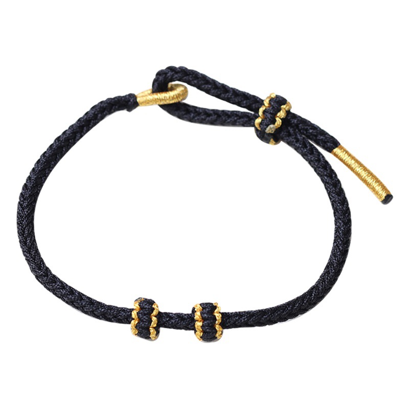 2026 Year of the Horse Eight-Strand Red String Bracelet with Transfer Beads and Gold Accessories DIY for Couples and Best Friends, No Need to Weave the Bracelet