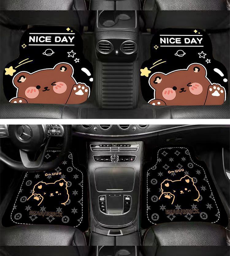 Cute cartoon non-slip four seasons universal non-slip car mat diatom mud car mat dirt-resistant wear-resistant car protection mat