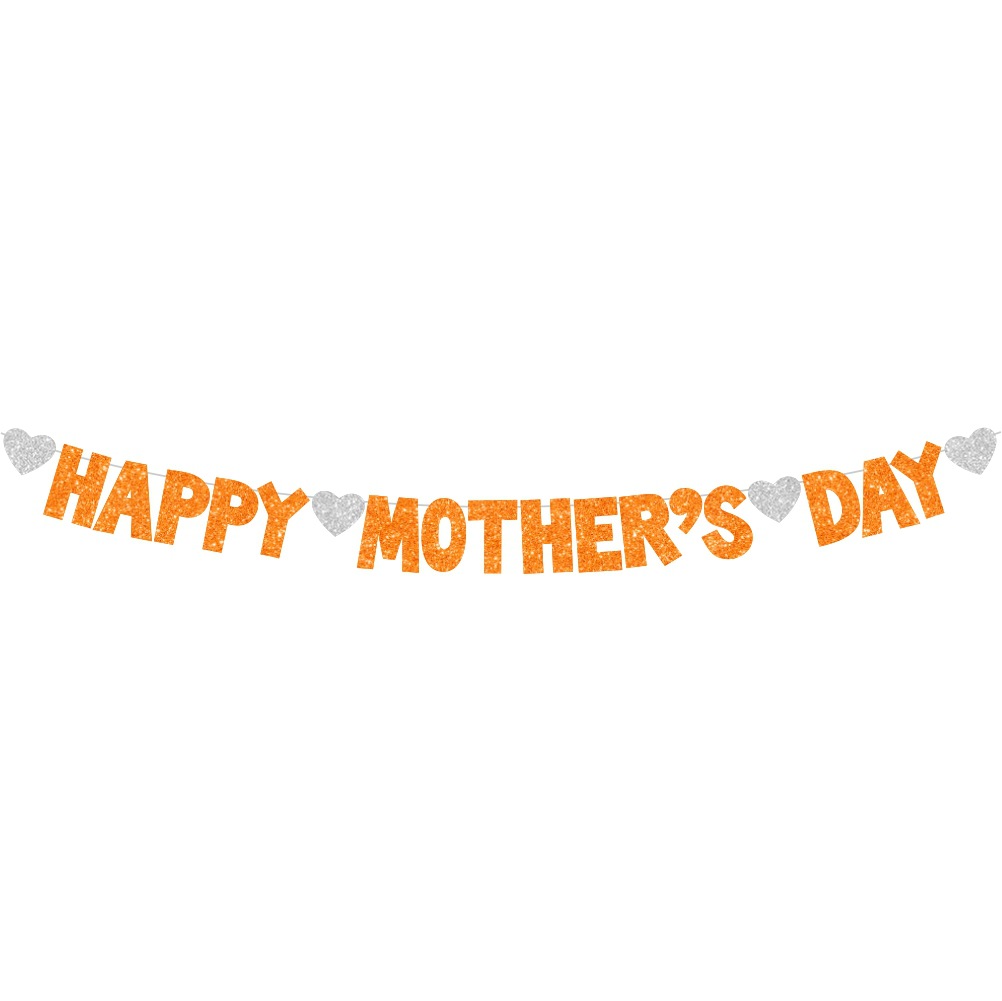 Día DE LA MADRE transfronterizo Feliz Día de la madre carta pull flag Glitter banner decoración pull flor decoración colgante