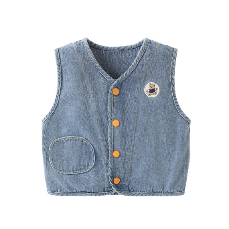 Baby Clothes, Kidsren's Denim Vests, Boys' Spring Clothes, Girls' Spring & Fall Vests, Baby Kidsren's Clothing, Kidsren's Tops