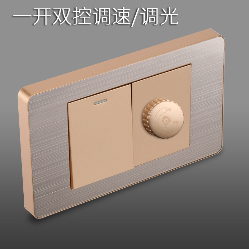 Panel de enchufe de metal estándar estadounidense de acero inoxidable dibujado oro tres agujeros Taiwan conmutador USB suministro directo de fabricantes de enchufes