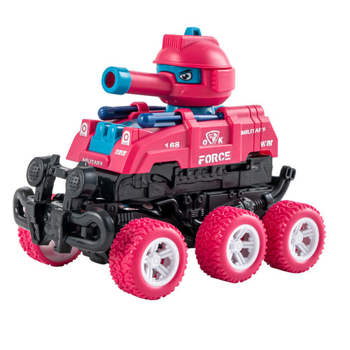 Ejection collision deformation tank car children's toy car press inertia tank model car 3-6 years old can launch car