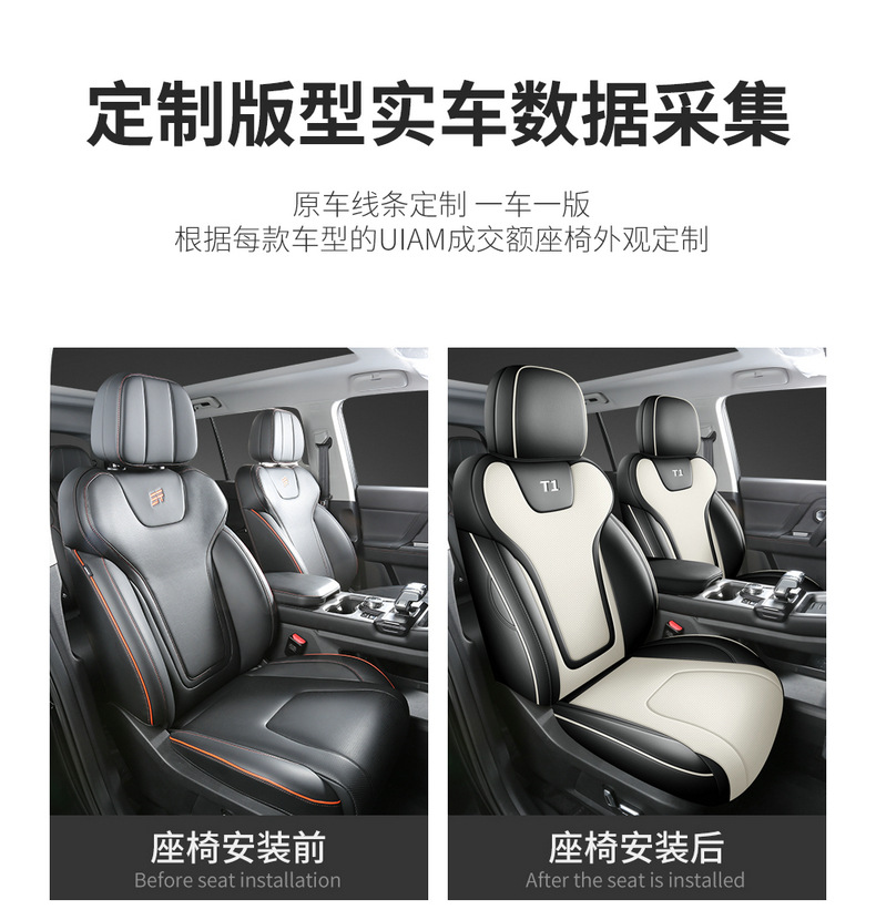 Suitable for Jietu Shanhai T1 Special Seat Cover, Fully Enclosed Seat Cover, Four-Season Universal Car Seat Cushion, Leather Seat Cushion