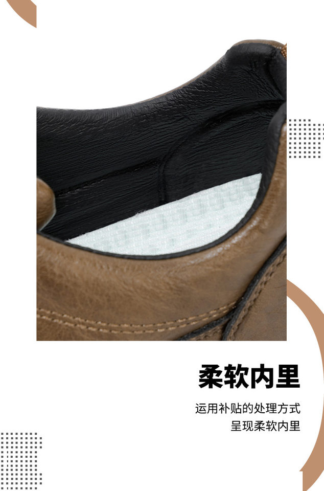 Giày bốt Martin nam cổ thấp da PU đế mềm chống trượt, gót thấp 1–3 cm — 9800 màu kaki, 9800 màu đen chi tiết 8