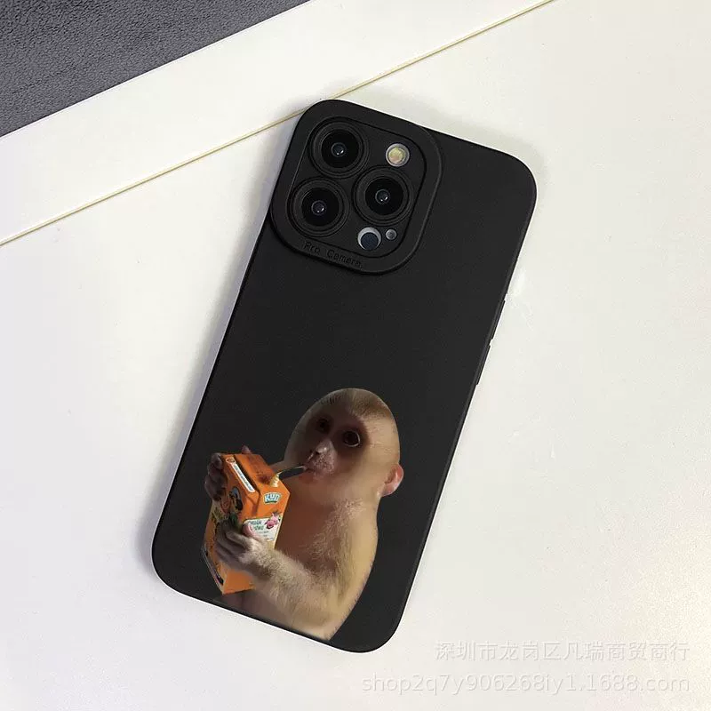 Чехол для iPhone 11–17 (включая Pro/Pro Max), принт обезьяны S677, тонкий защитный чехол