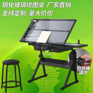 绘图桌可升降手摇设计工程师工作台学生专业美术桌外贸木质绘画桌-阿里巴巴