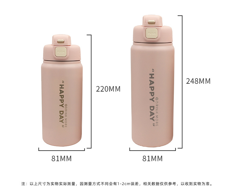 Wholesale of Yongkang fresh and simple double-drinking large-capacity insulated cups with straws, fitness and sports couple water cups and insulated kettles pic 27