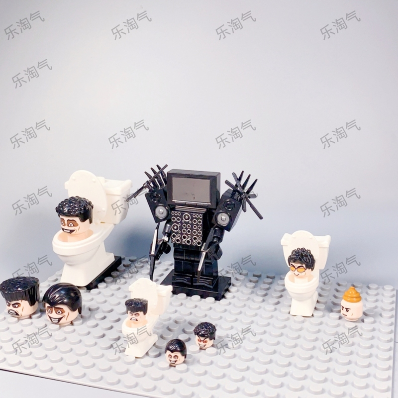 中国の積み木トイレマン vs 監視人形タイタンスピーカーとテレビマンフィギュア組み立て積み木おもちゃ|undefined