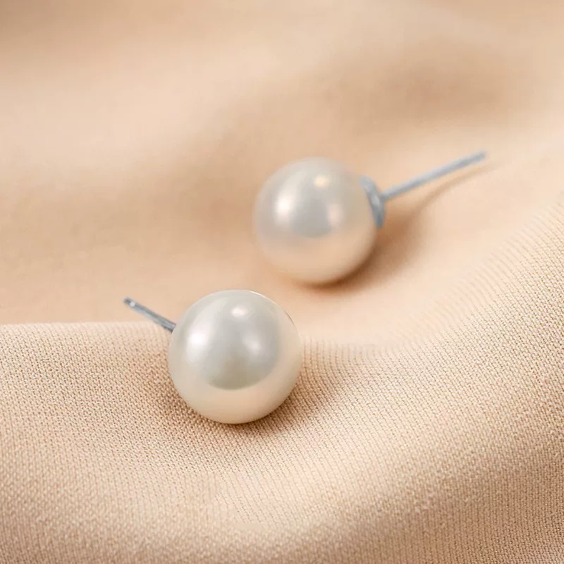 Pearl bulb, design elegant earrings, silver 925 sample, simple and elegant design, internet celebrity