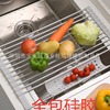 厂家直销滤水架不锈钢折叠厨房置物架水槽碗筷碗架硅胶沥水架现货|ms