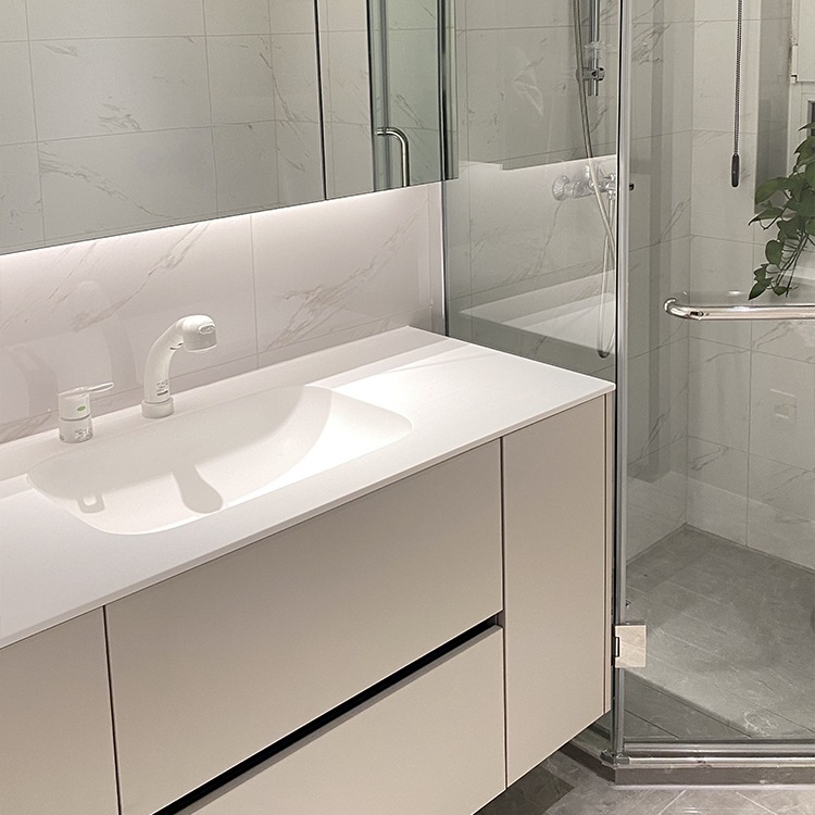 美国进口杜邦可丽耐一体盆浴室柜卫生间洗手台洗脸盆柜组合