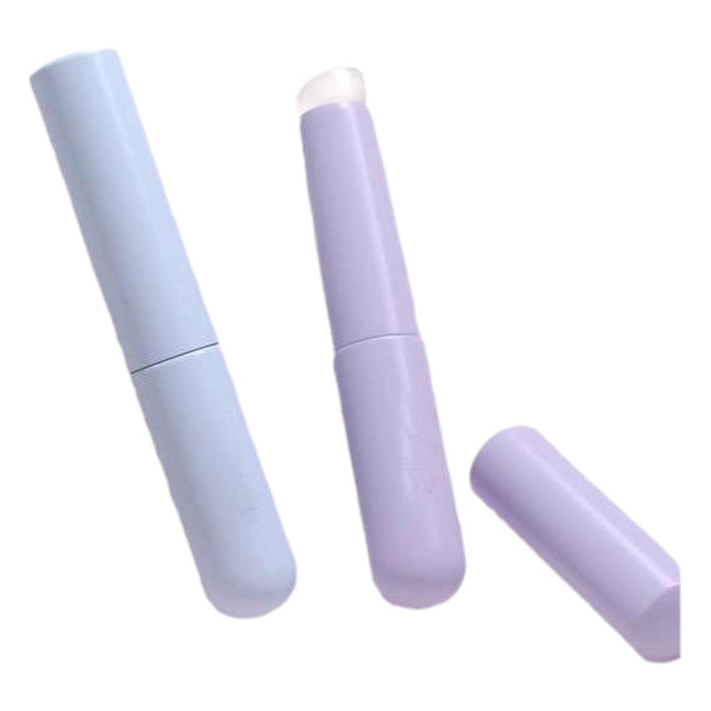 Cepillo de labios de silicona labio barro lápiz labial cepillo labio cepillo de cabeza redonda labio cepillo especial con tapa corrector cepillo cabeza portátil mareo palo