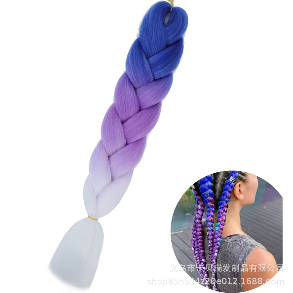 Xuchang pelucas al por mayor seda de alta temperatura teñido africano gran trenza jumbobraid fibra química colorida trenza sucia venta caliente