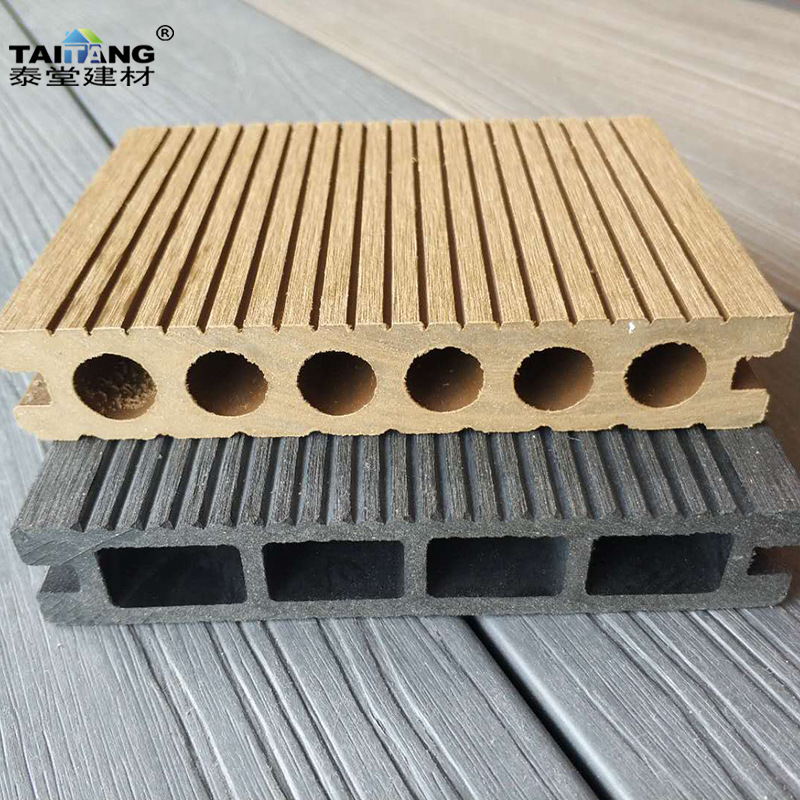 Piso de madera de plástico Piso de agujero redondo de madera de plástico WPC 3D Espresso de madera ecológica de plástico barandilla de barandilla de madera