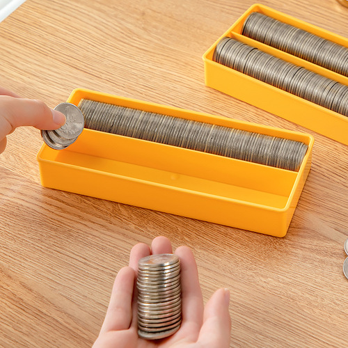 Desktop banknote card storage box transparent plastic mini coin storage box with lid and compartment drawer storage box