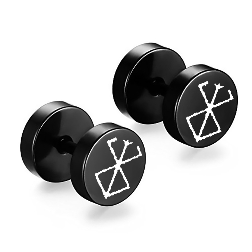 Pendientes de hombre con forma de mancuerna en acero_voghion.com