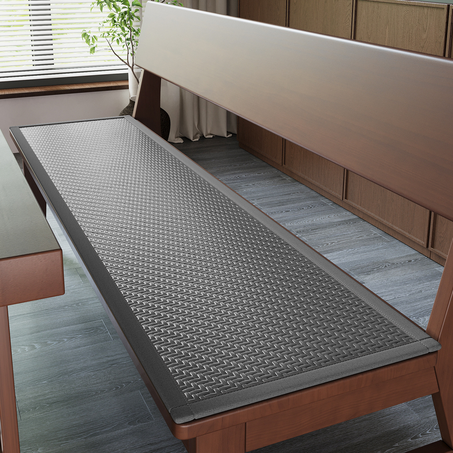 Verano caña cojín de madera sólida largo cojín de cama de cama de cama de cama de banco largo banco de cambio de zapatos sofá tarjeta cojín de asiento