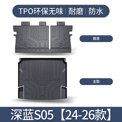 Suitable for Changan dark blue Trunk Mat - deep-blue-s05-main-pad-backrest-24-26-models-custom-fit3d-three-dimensional-high-edge-10090