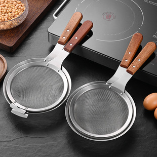 304 Stainless Steel Mesh Leakage Solid Wood Handle Juice Soybean Milk Filter Screen Colander Sieve Household Kitchen Wash Flour Screen Leakage