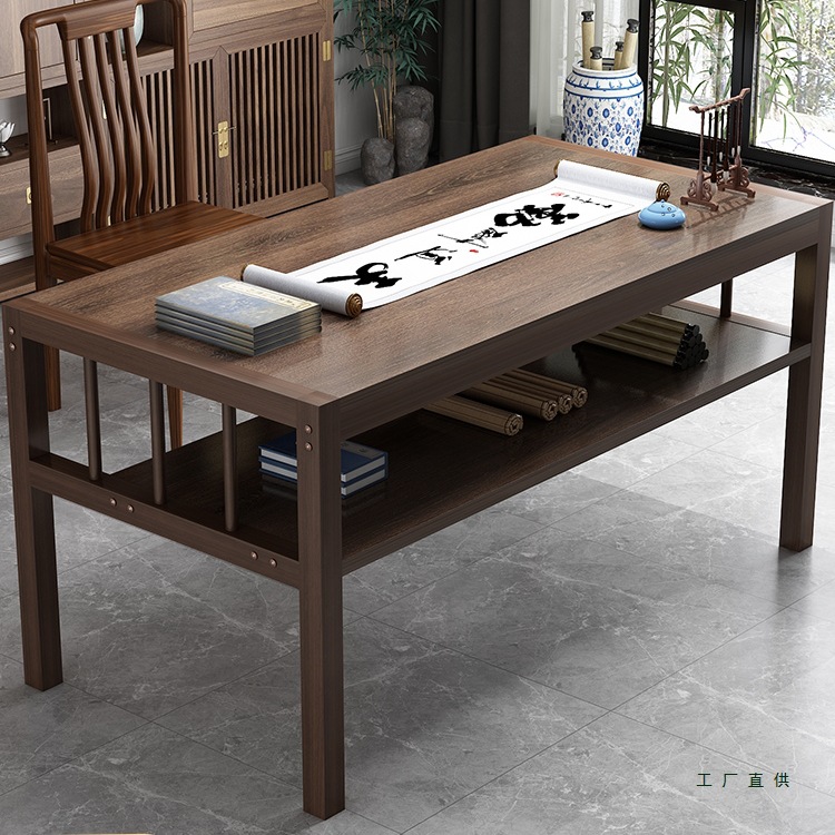 Calligraphy Table for Home Use, Rectangular Double-Layer Painting and Calligraphy Desk, Painting Table, Brush Writing Practice Workbench, Chinese Painting Desk, Study Desk