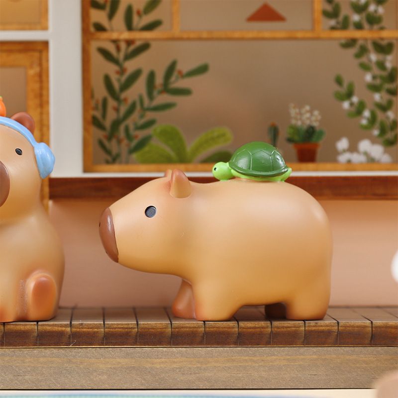 Pequeño frijoles Capybara dibujos animados hechos a mano del delfín de agua decoración de mesa caja ciega huevo girado regalo pequeño estudiante