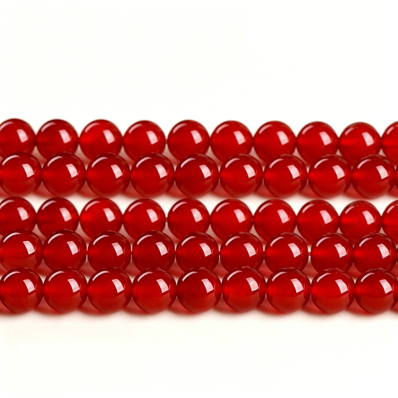 Natural 7A Red Agate Loose Beads Semi-Finished DIY Jewelry Accessories Agate Bracelet Beads Wholesale