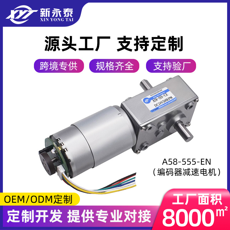 국경 특수 A58-555 터빈 웜 12v 마이크로 DC 감속 모터 인코더 모터 자동 잠금 장치
