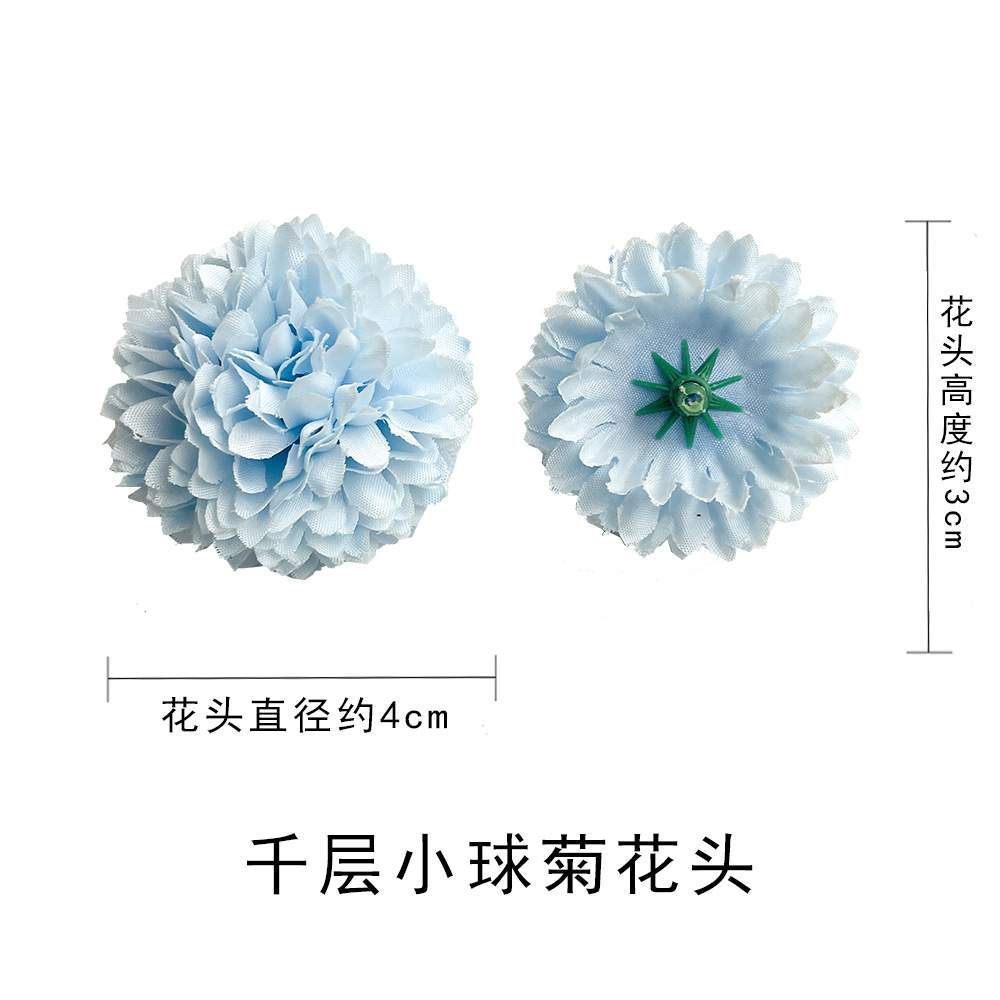 Simulación de laosina crisântemo flores de ping-pong crisântemo diel accesorios de ropa toque de cabeza diente de león acompañante caja de regalo