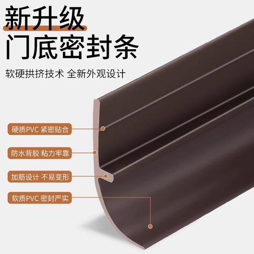 Seal strip for door gap and bottom, self-adhesive sound insulation anti-theft door gap blocker, glass door seal, window windstopper