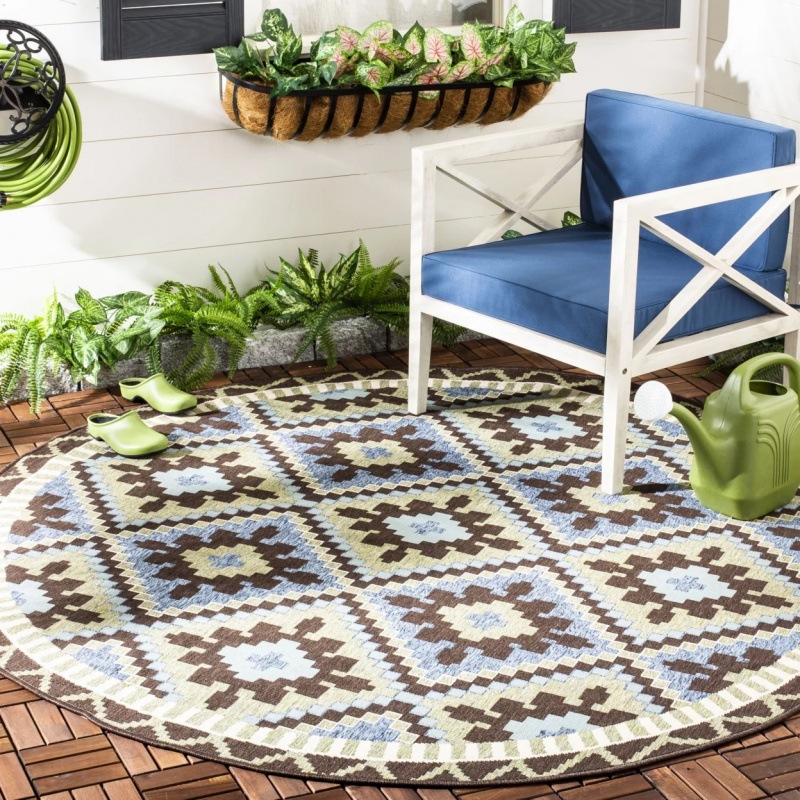 Cross-border ethnic wind round carpet living room dirt-resistant non-slip coffee table mat bedroom easy to take care of bedside blanket wholesale