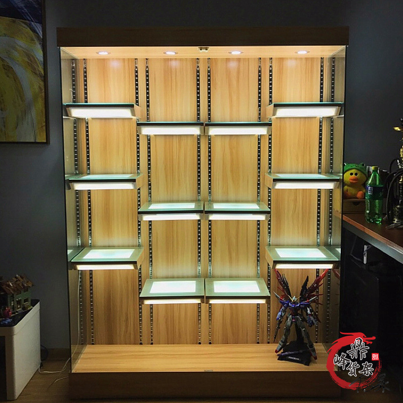 玻璃展示柜手办高柜厅柜手册展厅护肤品钛合金家用柜橱窗柜化妆品