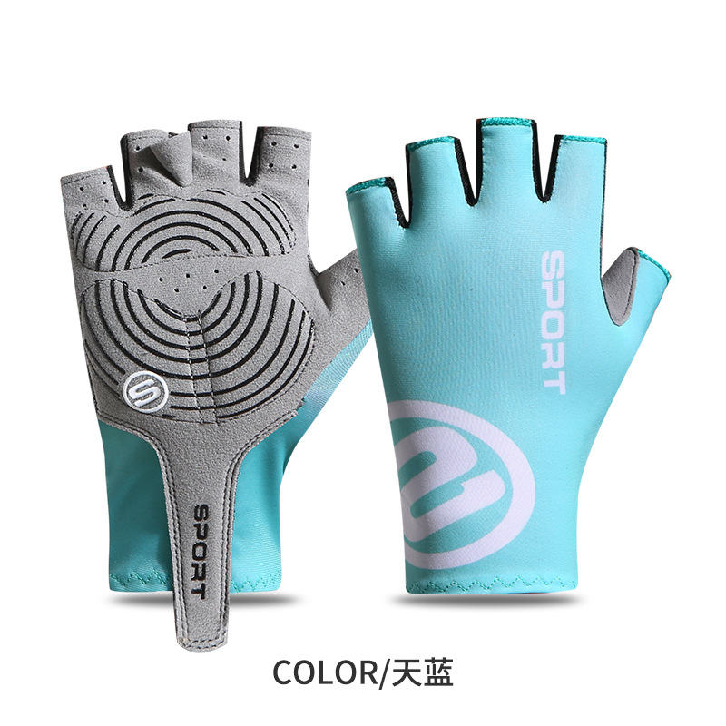 Deportes medio dedo guantes desgaste-resistente antideslizante transpirable protector solar gimnasio equipo guantes ciclismo bicicleta al por mayor