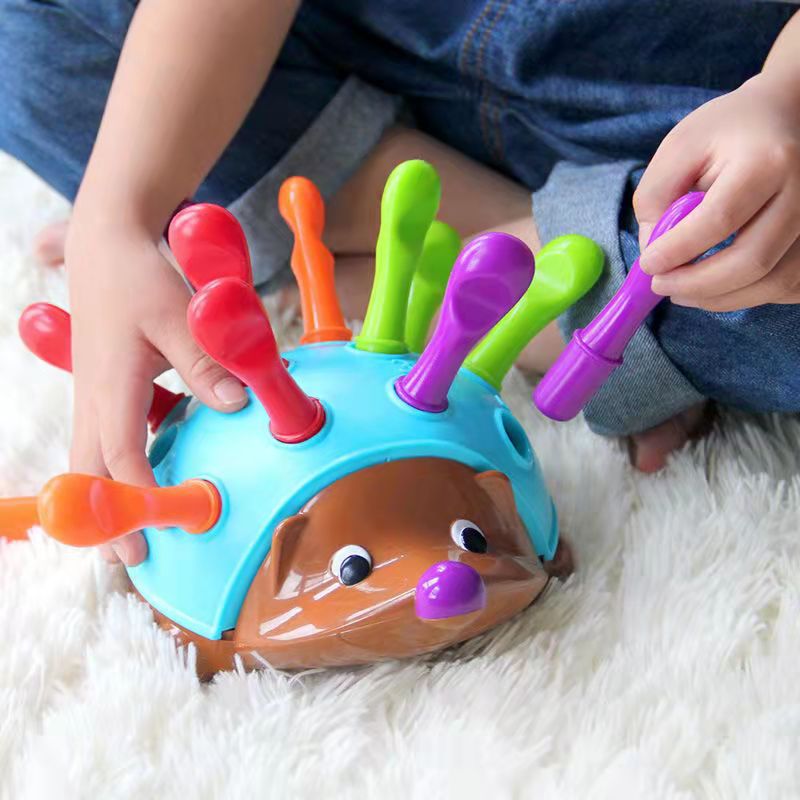 Children's puzzle hedgehog baby concentration training hand-eye coordination Montessori 0-3 years old patchwork hedgehog early education toys