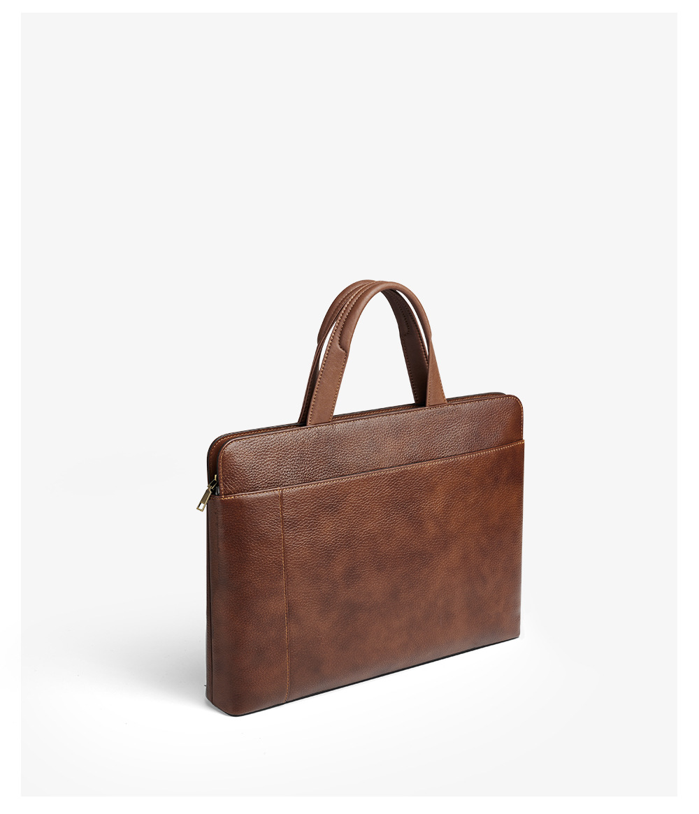 Túi xách nam da bò vintage tote bag đựng laptop công suất lớn chi tiết 13