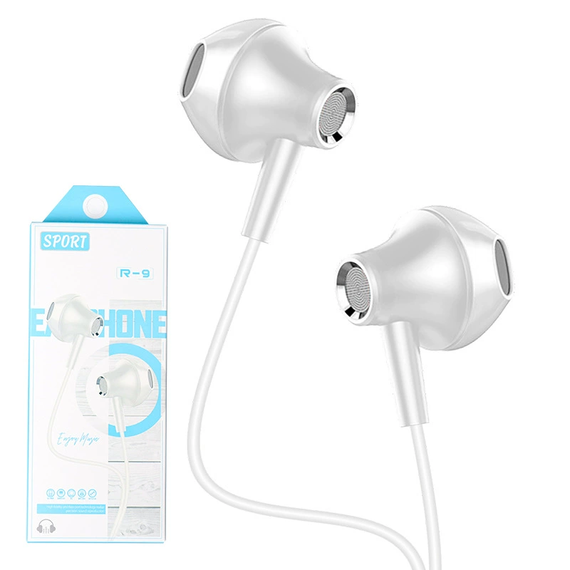 Cross -border explosion heavy subwoofer semi -in -ear control wired headphones 3.5mm direct plug wheat earbud game music