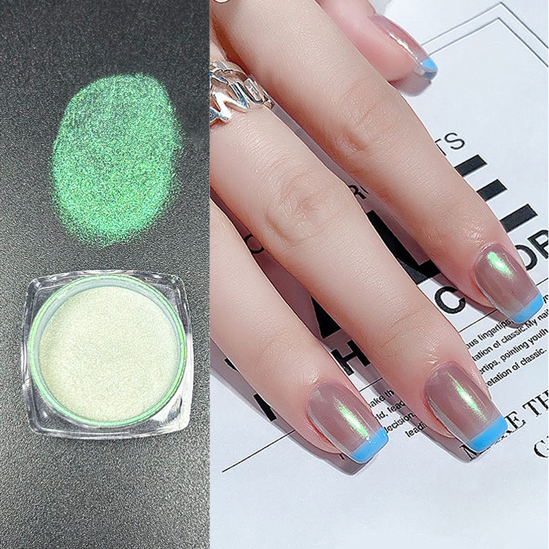 Transfronterizo exclusivo para hielo transparente Aurora polvo de hadas luz de la luna polvo espejo mágico color mágico polarizado brillo Shell polvo al por mayor
