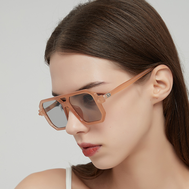 Ac, UV400 Protection Lens Material Polygon Glasses Style Travel Occasion Retro Solid Color Ac UV400 Protection Polygon Full Frame Women's Sunglasses
