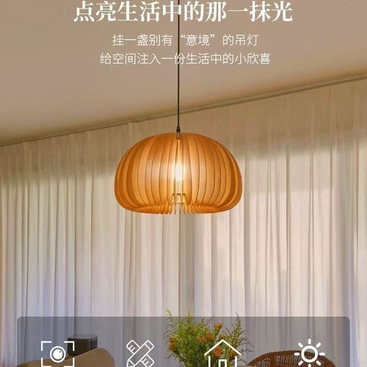 インターネットセレブ中世スタイルカボチャシャンデリア日本レストランシャンデリアB&B寝室書斎レトロシャンデリア木製シャンデリア|undefined