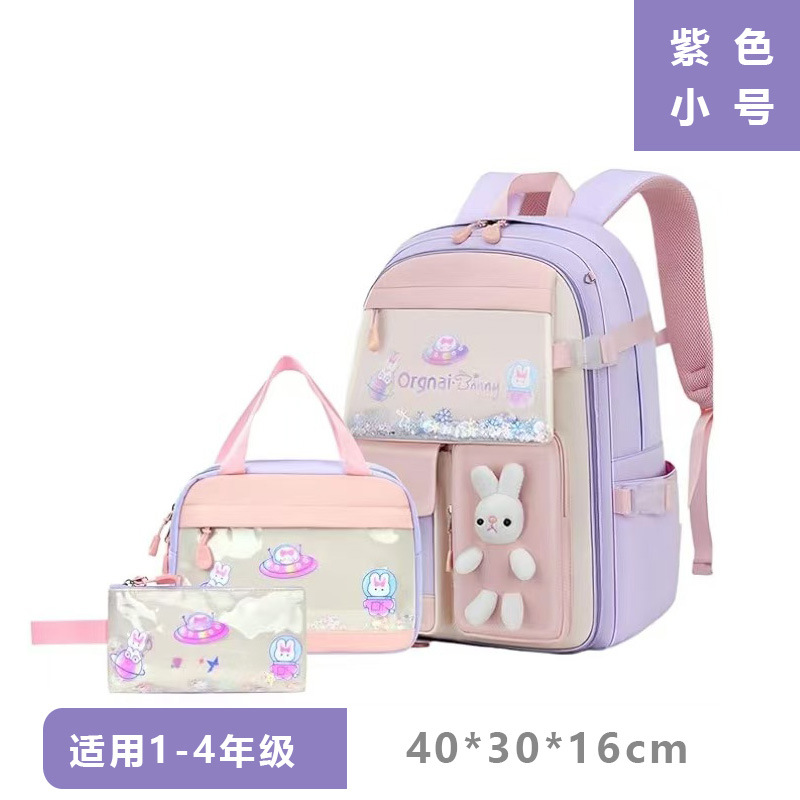 Nueva bolsa escolar de estudiantes de arena flotante para mujeres de grado 1 - 3 - 6 - 9 estudiantes de secundaria secundaria niños de gran capacidad transfronterizos espalda de hombro