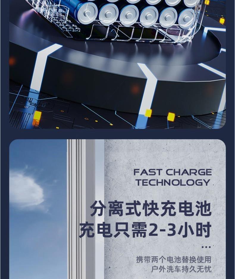 Suitable for Genuine German Quality Car Wash High-Pressure Water Gun Household Wireless Charging Car Wash Machine Portable Lithium Battery