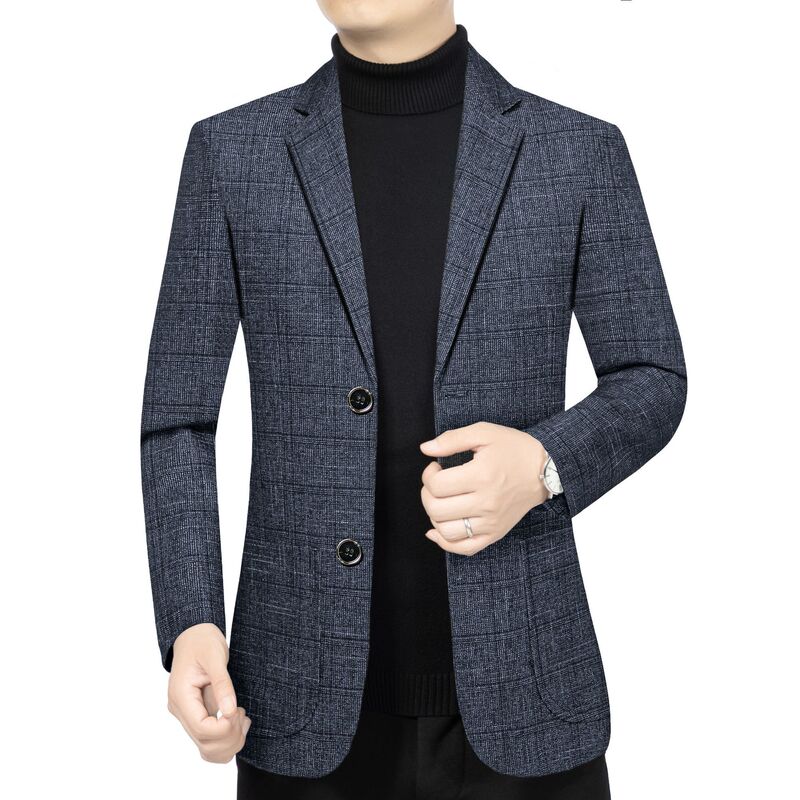 2026 Spring and Autumn New Style Casual Suit for Middle-Aged Men, Stylish Business Casual Simple Cardigan Jacket