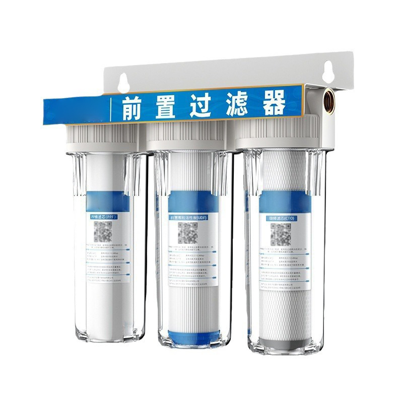 Prefiltro transparente de 10 pulgadas con placa de montaje, filtro secundario y terciario a prueba de explosiones para filtración de agua de grifo y purificador de agua. image 6